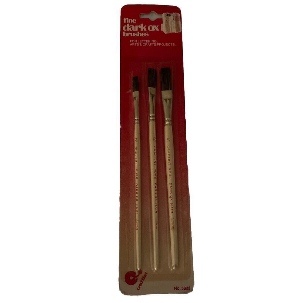 Craftint Fine Ox Hair Artist Brush Set New Old Stock Sealed No 5803